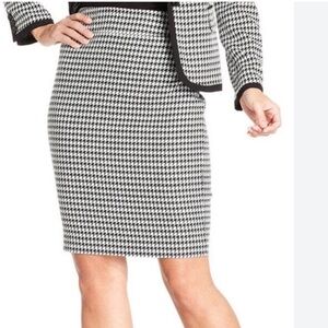 NWOT Kasper Black & White Houndstooth Print Skirt Size 14 Workwear Office